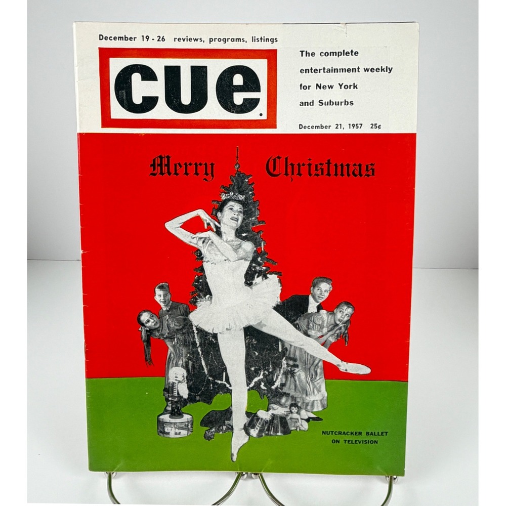 Vintage 1957 Cue Magazine Nutcracker Ballet Christmas NYC TV Ads December 21
